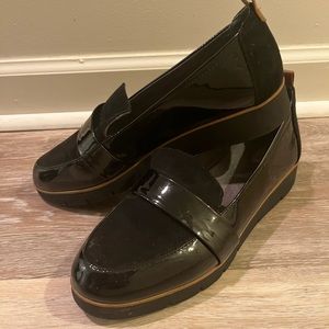 Dr Scholls black patent loafers size 8.5